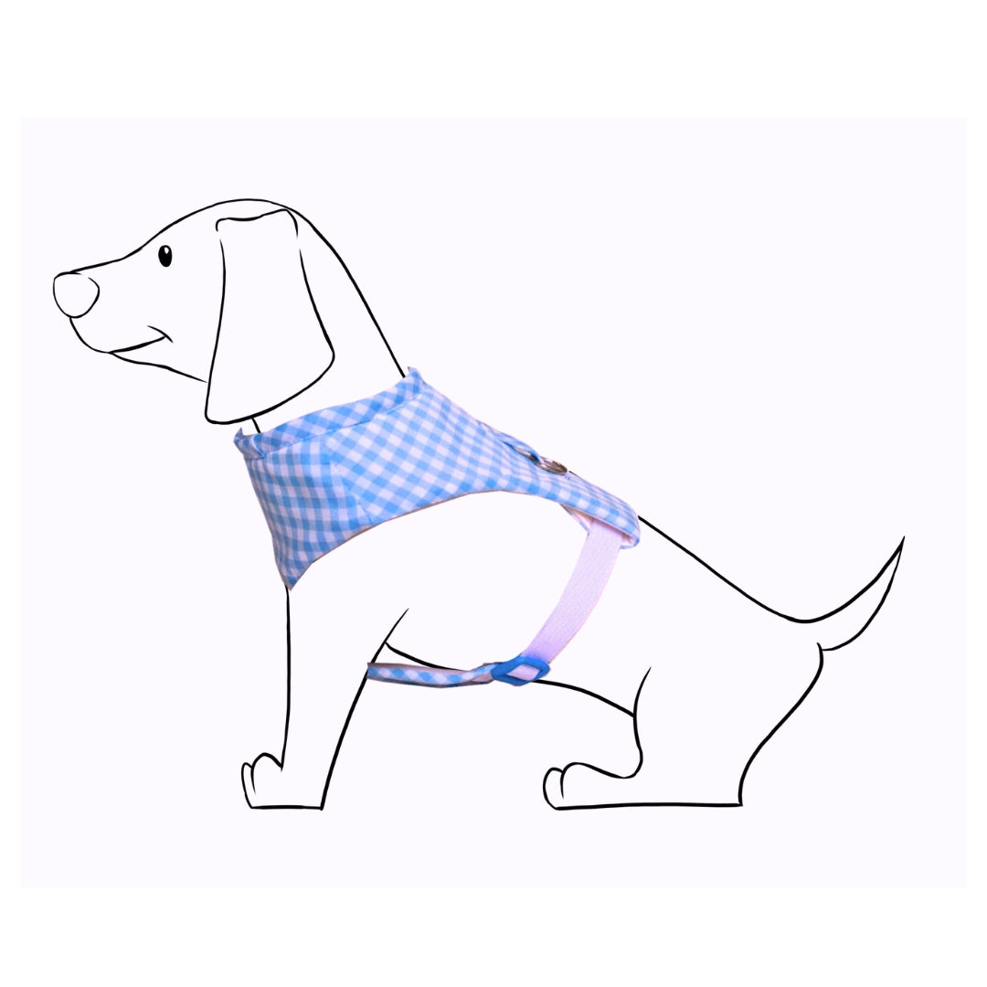 Arnés Perro estilo Body "Azul Vichy".